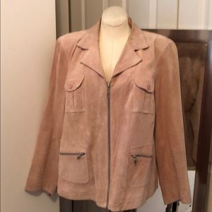 Lane Bryant blush pink suede coat